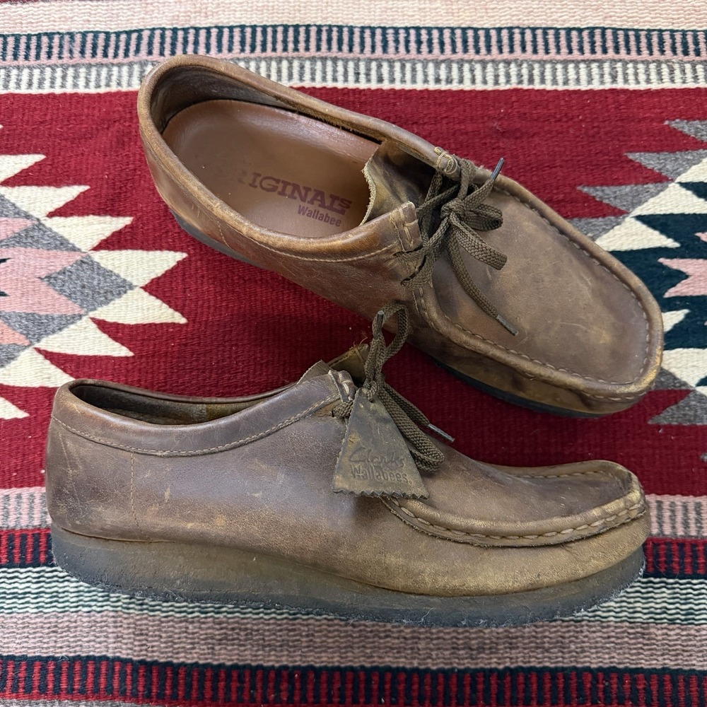 Clarks Originals Wallabee Natural Crepe Sole Mens Sz 11.5 Brown Leather